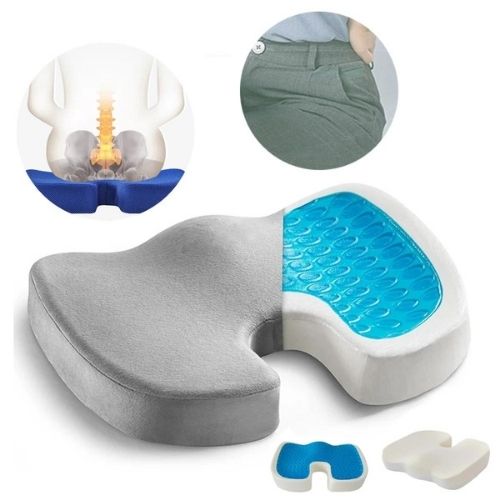 Orthopedic seat cushion gel pillow for office chair and car seat pain relief