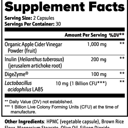 USA CALI Apple Cider Vinegar Capsules – Organic ACV 1000mg with Inulin Prebiotic, Lactobacillus Acidophilus Probiotic & Digestive Enzymes for Gut Health & Metabolic Support – Made in USA