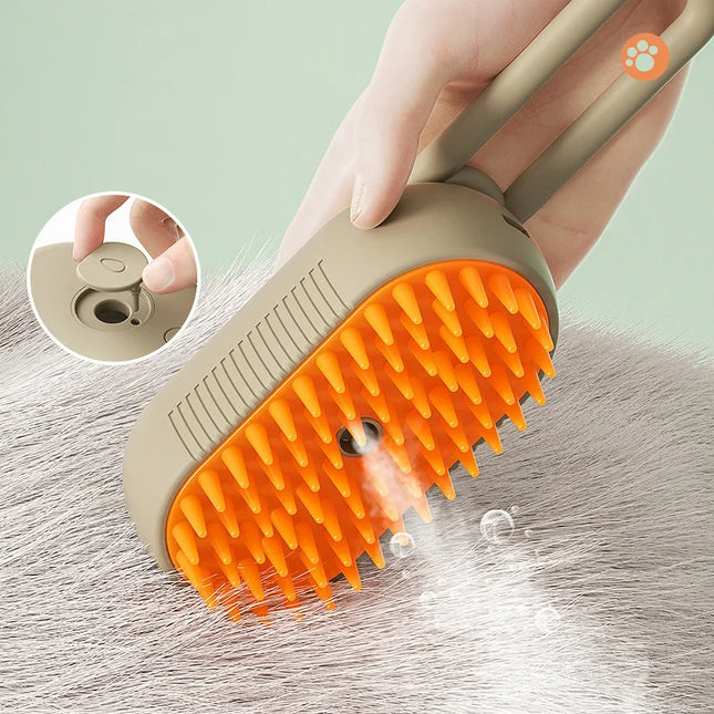 3 in 1 Cat Steam Brush Upgraded Version showing steam function
