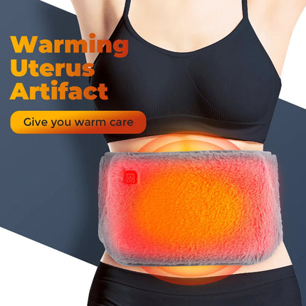 Electric Heating Waist Belt worn around waist showing adjustable fit