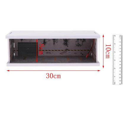 Model Cars Display Case Garage side angle showing storage shelves