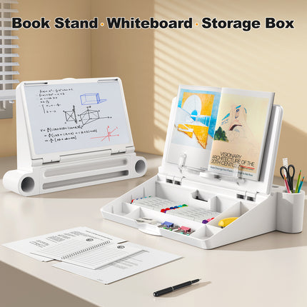 Multifunctional laptop stand side view showing sturdy foldable design and ventilation slots