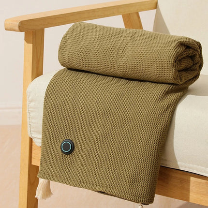 Wearable Electric Heating Blanket shown worn around shoulders for warmth