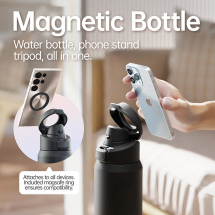 Stainless Steel Water Bottle with Magnetic Phone Holder - photo 2