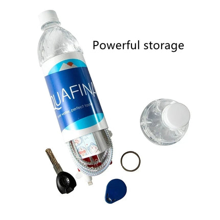 Water Bottle with Hidden Storage secret compartment open showing storage space