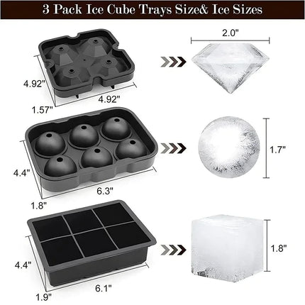 Silicone ice ball mold tray with lid showing multiple round ice ball cavities