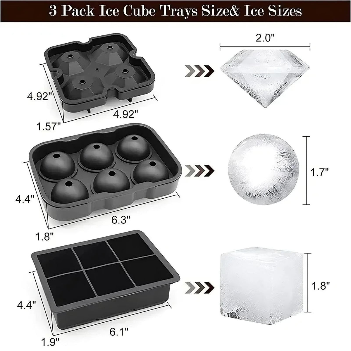 Silicone ice ball mold tray with lid showing multiple round ice ball cavities