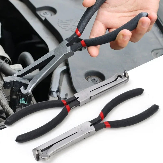 Electrical disconnect pliers set showing all included plier types and sizes