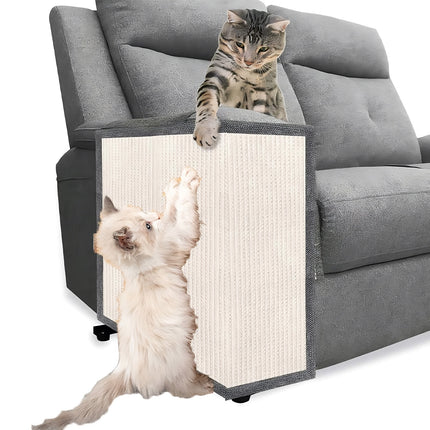 Cat scratch protector linen sisal fabric detail close-up for sofa and chair protection