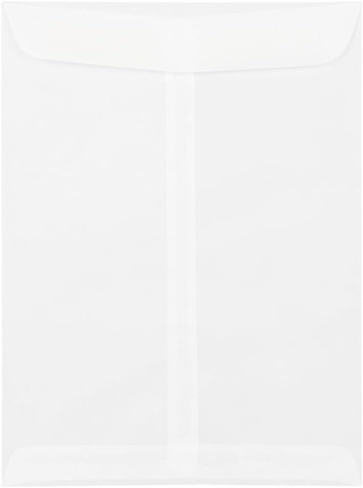 9 x 12 Open End Catalog Translucent Vellum Envelopes - Clear - 25/Pack