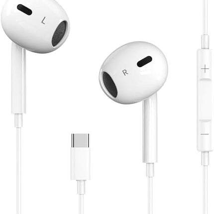 USB C Headphones for iPhone 17/16/15 Pro Max Plus Type C Earbuds with Microphone & Remote Noise Cancelling Earphones for iPhone 17/16/15 Pro, iPad,Galaxy S25/S24/S23/S22/S21/S20/Ultra Note 10/20