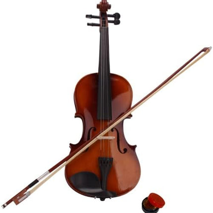 Full Size 4/4 Natural Acoustic Violin Set for Beginners or Professionals with Soft Case Bow and Rosin – Basswood Body, Smooth Tone, Classic String Musical Instrument Starter Kit