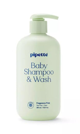 New Pip~et~te Baby Shampoo and Wash, Fragrance Free, 11.8 fl oz
