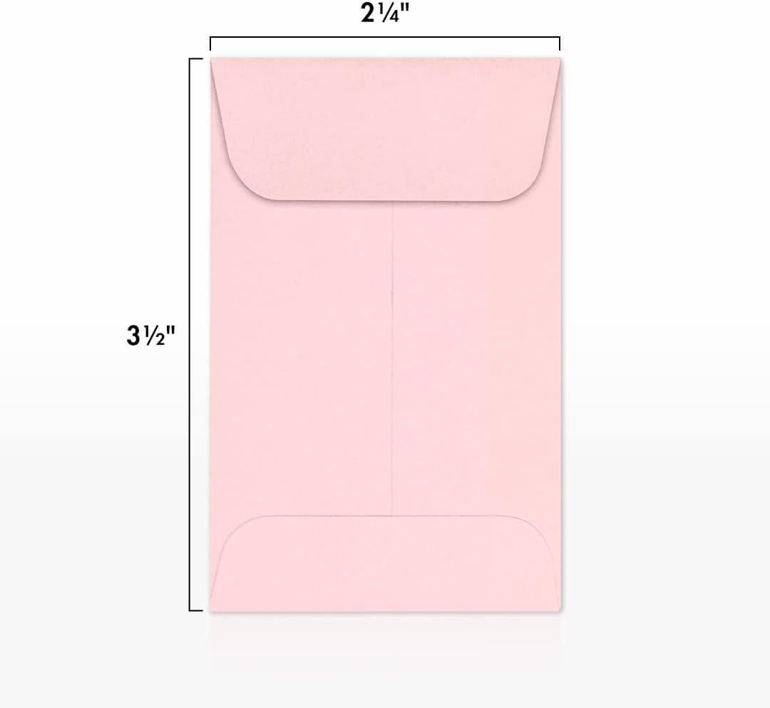 Candy Pink Coin Envelopes, 2 1/4 x 3 1/2 Inch, 50 Count - photo 2