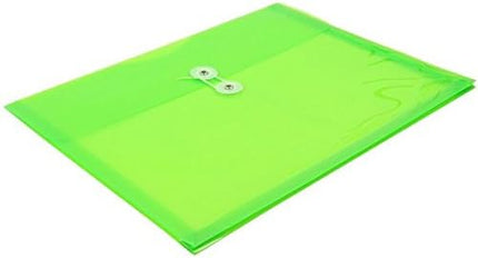 JAM PAPER Plastic Envelopes with Button & String Tie Closure - Letter Booklet - 9 3/4 x 13 - Assorted Primary Colors - 6/Pack
