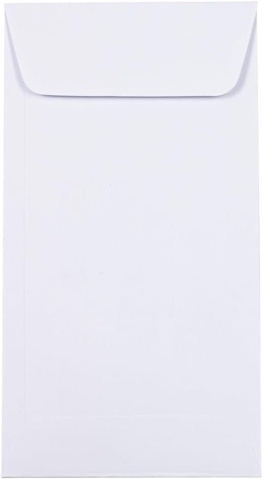 #7 Coin Business Envelopes - 3 1/2 x 6 1/2 - White - 50/Pack