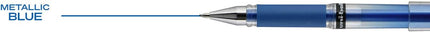 uniball Signo Gel Impact Pens, Bold Point (1.0mm), Metallic Blue Ink, 6 Pens