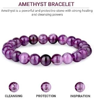 Crystal Vibe 8mm Beaded Bracelets For Women Men - Healing Crystal Bracelet - Adjustable Size