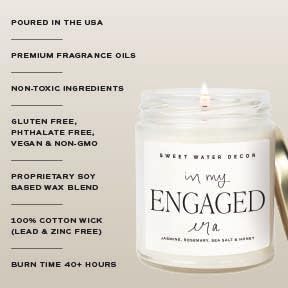 In My Engaged Era Candle - Engagement and Bridal Shower Gifts for Her - 9 oz Soy Candle in Clear Jar - photo 2
