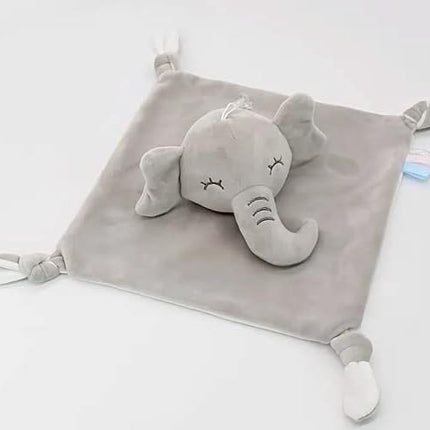 Elephant Security Blanket, Soft Baby Lovey, Newborn Baby Gift for Boys or Girls, Comfort Toy Blanket, Baby's Go To Comforting companion (Grey Elephant)