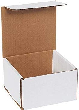 Secure Seal Shipping Boxes - 5x5x3" Mailers - White Foldable Corrugated Cardboard Packaging for Mailing, Moving, Storage, and Organizing - Strong Lightweight Foldable (Bulk 100 Pack)
