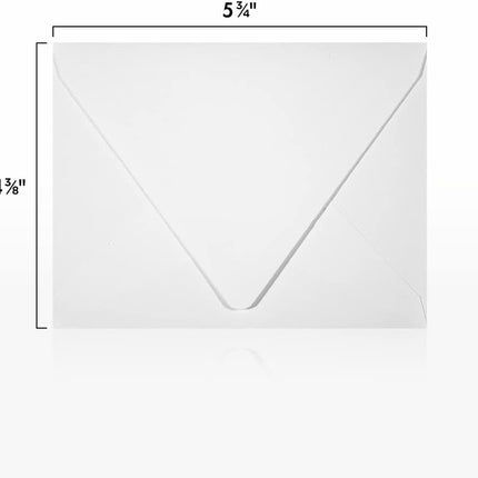 LUXPaper A2 Contour Flap Invitation Envelopes | 4 3/8" x 5 3/4" | White | 80lb. Text | 100% Recycled | 50 Qty