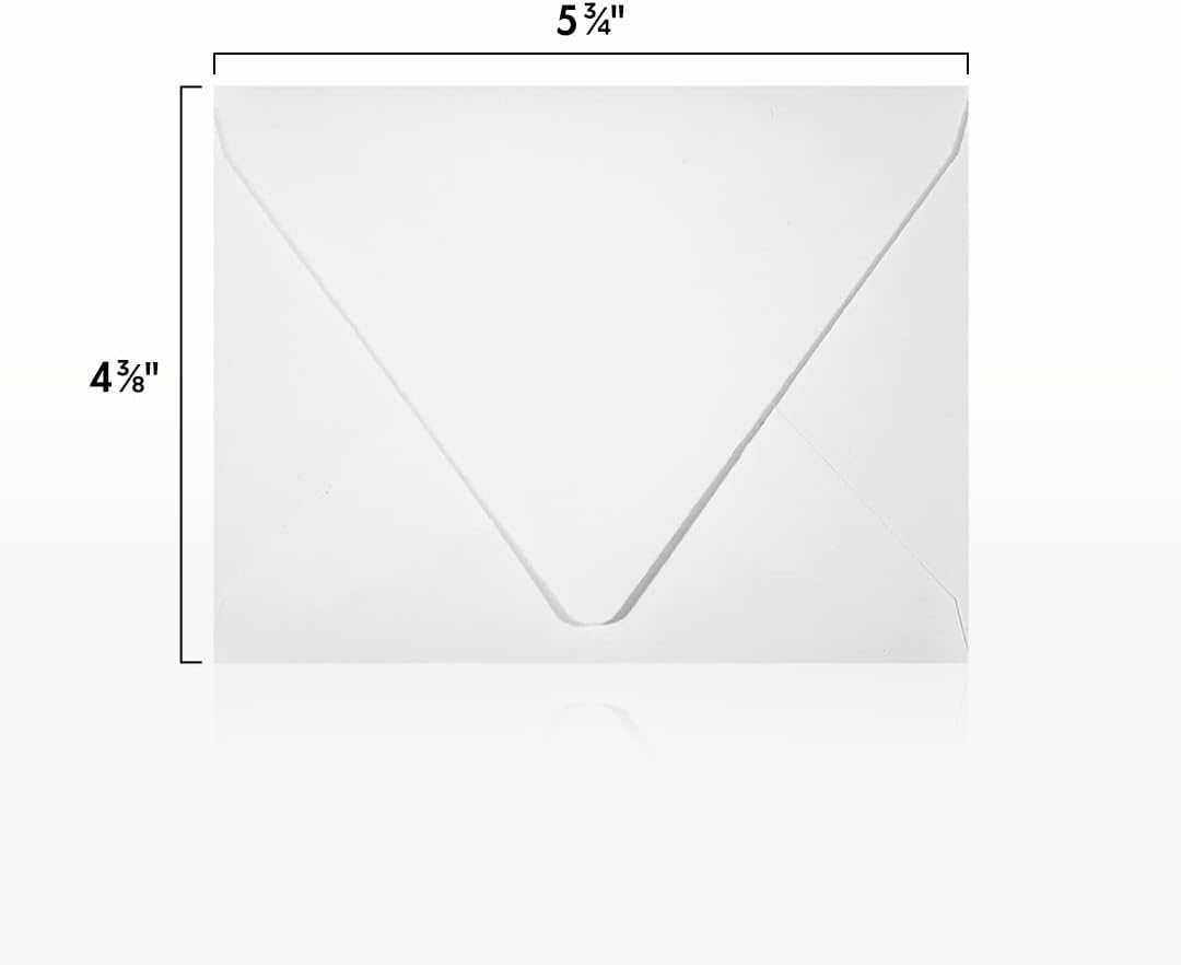 A2 Contour Flap Invitation Envelopes | 4 3/8" x 5 3/4" | White | 80lb Text | 100% Recycled | 50 Qty - photo 3