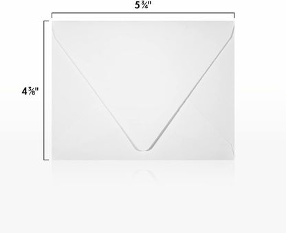 A2 Contour Flap Invitation Envelopes | 4 3/8" x 5 3/4" | White | 80lb Text | 100% Recycled | 50 Qty - photo 3
