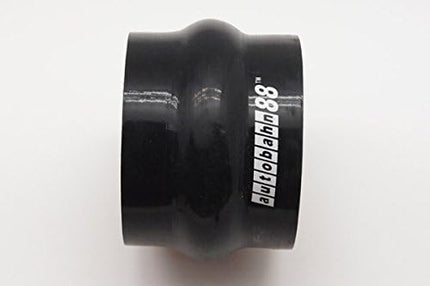 Autobahn88 Automotive Silicone Hose Coupler, Straight Hump Coupler, ID= 4" (102mm), Length 3" (76mm), Wall Gauge= 0.2" (5mm), 4-Ply, Black