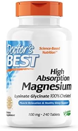Doctor's Best Magnesium Glycinate 240 tablets bottle