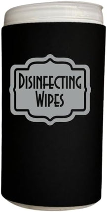 Disinfecting Wipes Cover with Silver Label Modern (Large, Black)