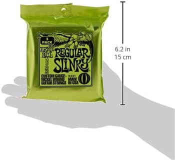 Ernie Ball Regular Slinky Nickel Wound Electric Guitar Strings 3-pack, 10-46 Gauge (P03221)