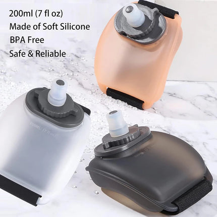 Close-up of wrist water bottle sport design with secure buckle closure