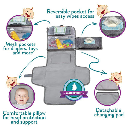 Portable baby changing pad folded compact for travel and diaper bag storage