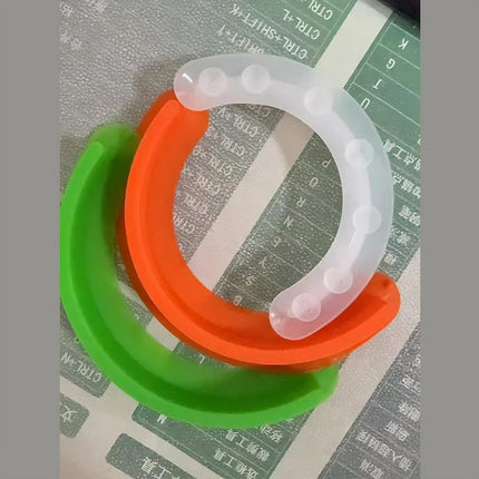 Set of silicone plate separators cushioning dinnerware during storage