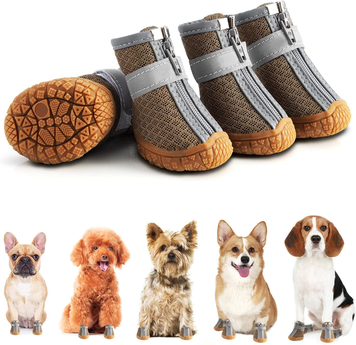Dog paw protection shoes for hot pavement and outdoor walking