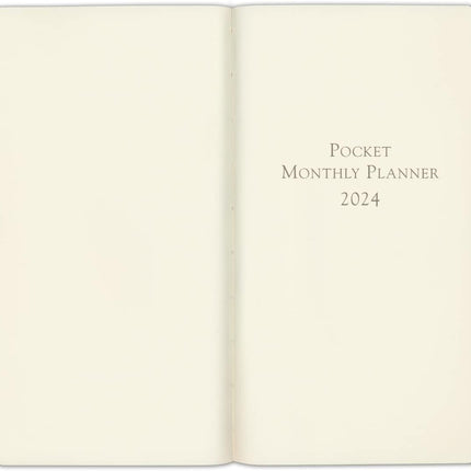 Gallery Leather Pocket Monthly Planner 2024, Elegantly Bound Calendar Planner and Notebook with Stylish Gold-Gilded Page Edges, 18 Months - Acadia Hydrangea - 6 x 3.25 "