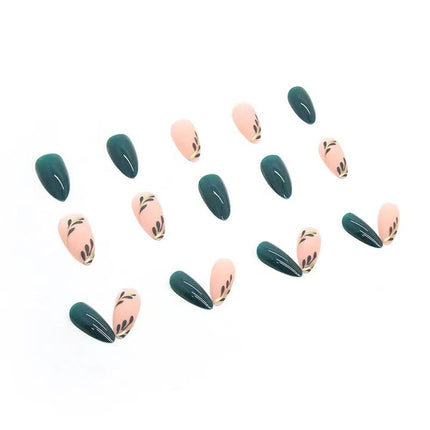 Magrace Press on Nails Medium Almond Fake Nails French Tips False Nails with Designs 24 pcs Stick on Nails for Women