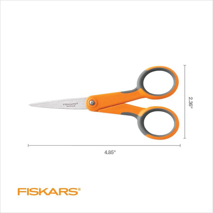 Fiskars SoftGrip Micro-Tip Scissors - Fabric Scissors for Sewing, Arts, and Crafts - 5" Stainless Steel