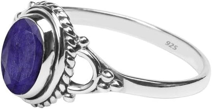 Natural Gemstone Stone Rings- 925 Sterling Silver Ring For Womens and Girls Christmas Gift