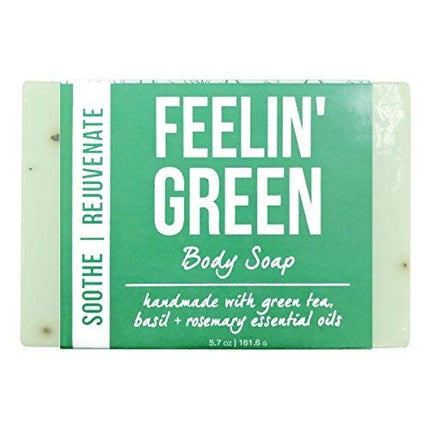 Mojo Spa Feelin Green Small Gift Set | 2 Handmade Natural Bath and Body Products | Face and Body Scrub, Body Soap