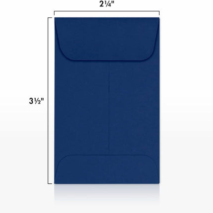 LUXPaper #1 Coin Envelopes in 80 lb. Navy, Envelopes for Coin Collections, Stamps, and More, w/Moistenable Glue, 250 Pack, Envelope Size 2 1/4 x 3 1/2 (Blue)