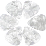 White Pearl Celluloid Guitar or Bass Pick, 0.46 mm Light