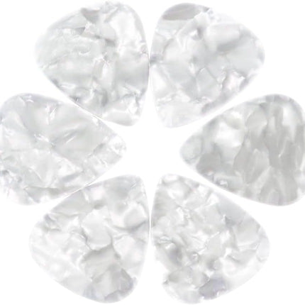 Celluloid White Pearl Guitar Or Bass Pick - 0.46 mm Light Gauge - 351 Shape - 12 Pack