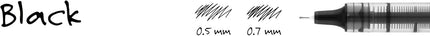 uniball Vision Needle Rollerball Pen, Fine Point (0.7mm), Black Ink, 6 Pens