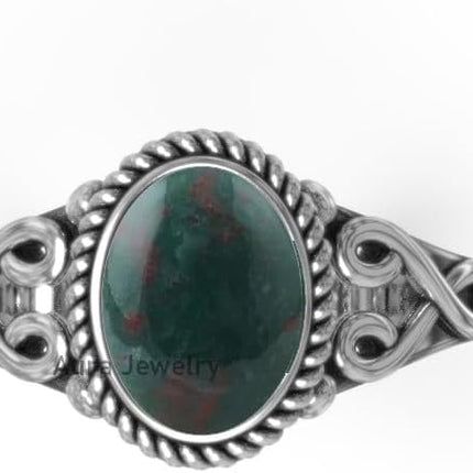 Solid 925 Sterling Silver Ring For Womens Natural Gemstone Ring Sterling Silver Wedding Ring Oval Gemstone Ring