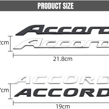 3D Emblem Replacement for Accord Parts Car Trunk Rear Door Badge Decal (B Silver)