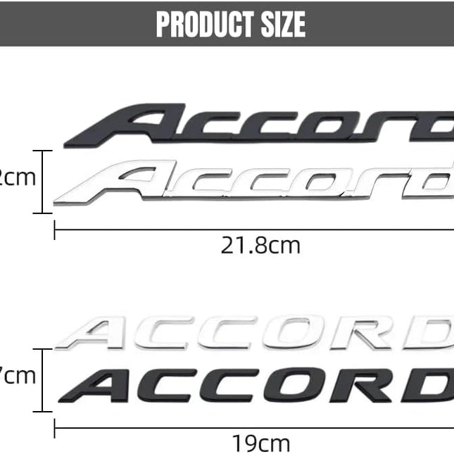 3D Emblem Replacement for Accord Parts Car Trunk Rear Door Badge Decal (B