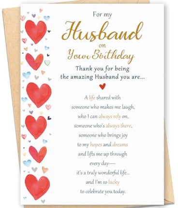 Amazon.com : MOROLURU Birthday Card for Husband, Husband Birthday Card from Wife, Romantic Birthday Gifts for Husband, Sweet Happy Birthday Greeting Card for My Husband, Heartfelt Love Card for Men : Office Products