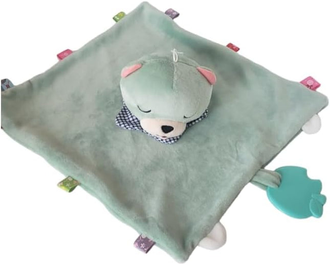 Teddy Bear Security Blanket, Soft Baby Lovey, Newborn Baby Gift